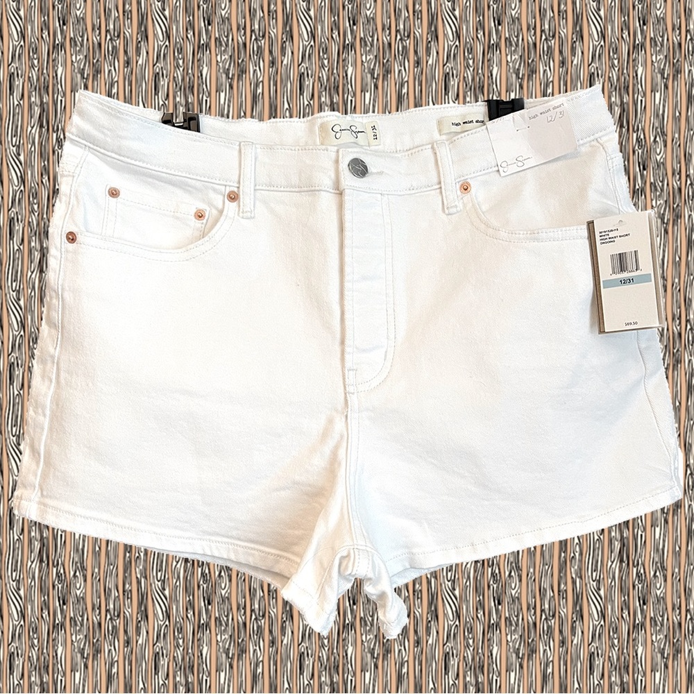 Jessica Simpson - New with tags! - High waist - White denim shorts - Button fly